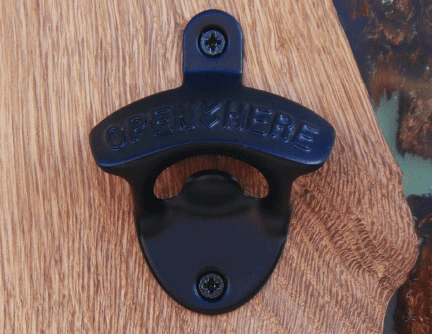 décapsuleur mural bois résine inclusion écorce naturelle